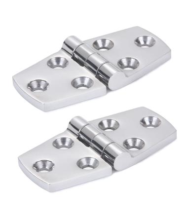 Atibin Marine Mount Door Hinges Steel Stainless Hatch Boat Hinge Hardware Heavy Duty Boat Hinge Deck Mirror Polished SUS316 1.51 inch x 3.0 inch 2pcs