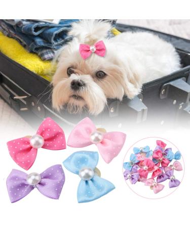 Puppy Hair Clip Pet Hair Tie Dog Comfortable Polyester Pattern Print Pet Cat