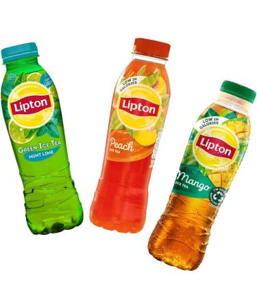 3 x Mixed Flavours of Green lime & Mint Mango Peach Ice Tea 500ml - Buy Online on GoSupps.com