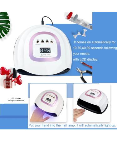 220W UV LED Nail Lamp with 57 Beads, Quick-Drying Gel Curing for Salon Quality Gel Nails - White - Buy Online on GoSupps.com