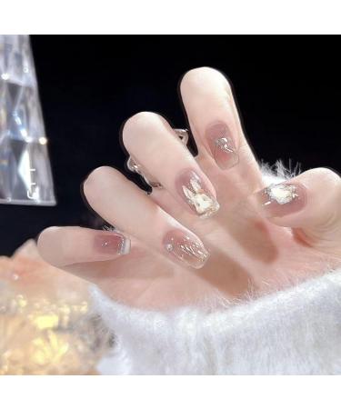 Handmade nail art wearing fake nail patches rabbit nail art detachable pink (Size : M) - Buy Online on GoSupps.com