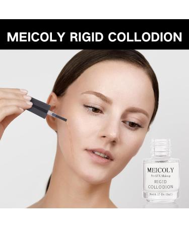 MEICOLY Rigid Collodion - Professional Scar Makeup for Halloween SFX Cosplay & Theater | Liquid Scarring Solution with Brush - Buy Online on GoSupps.com