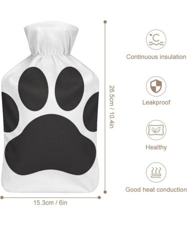 Black Paw Hot Water Bottle with Plush Cover | Hand Warmer for Adults & Children | 26.5x15.3cm Shipping Internationally - Buy Online on GoSupps.com