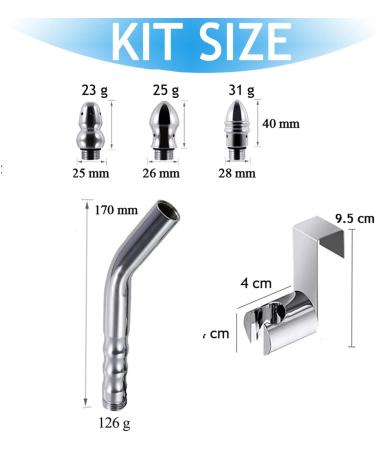 Shower Enema Douche Cleaner Kit - Handheld Aluminum Colon Irrigation System with Water Tank Hook | International Shipping Available - Buy Online on GoSupps.com