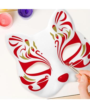 Ibasenice White Cat Paper Masks - Blank Half-Face Masks for Hand Painting | Perfect for Halloween Parties & Gifts - Buy Online on GoSupps.com