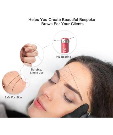 Bouteilles de 30 m (98 pieds) - Fil de cartographie pr -encr de 30 m pour le positionnement et le maquillage permanent des sourcils et des l vres (Rouge) - Buy Online on GoSupps.com