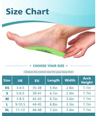 QBK Orthotic Insoles - High Arch Support for Plantar Fasciitis & Foot Pain Relief - Men & Women XS 3-4.5 - Buy Online on GoSupps.com