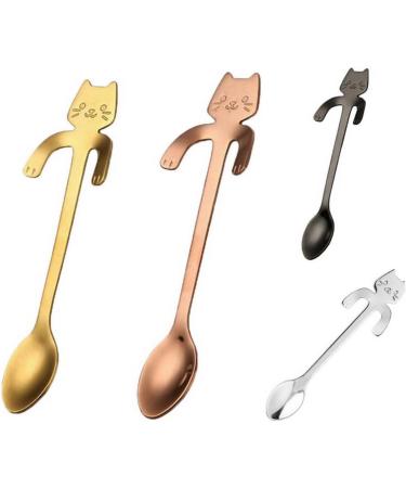 COMVIP Cartoon Cuill re en Forme Chat Caf Th en Acier Inoxydable Spoons Argent  - Buy Online on GoSupps.com