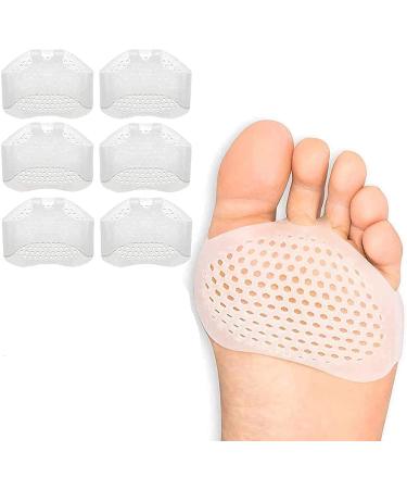 Medium-foot pads forefoot pads for women and men soft gel foot pads pain relief high paragraphs forefoot cushions breathable midfoot pads pillows forefoot pads shoe support 6 pairs