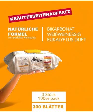 Clearfee Set | Original Sleepy Wet Wipes | 100 XXL Disposable Surface Cleaning Towels | Strong & Large (3 Pack with Herbal Soap) - International Shipping Available - Buy Online on GoSupps.com