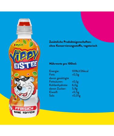Rauch Yippy Iced Tea Peach (6 x 330 ml) - Refreshing Taste | Shop Internationally - Buy Online on GoSupps.com