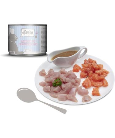 Mjamjam Premium Cat Food - Grain-Free Blanched Turkey & Salmon Sauce | 6 Pack (6 x 185g) - Extra Meat for Healthy Cats - Buy Online on GoSupps.com