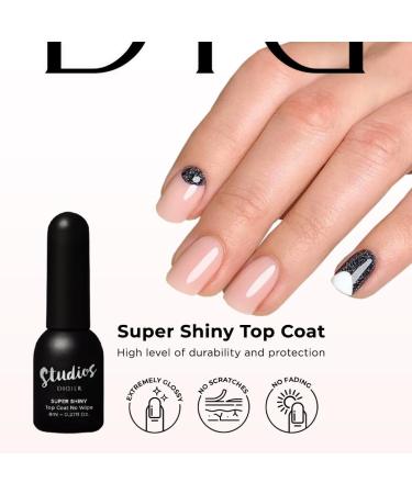 Didier Lab Rubber Base Gel & No Wipe Top Coat Set - Long Lasting Milky White Nail Polish - UV LED Gel Varnish - 2pcs Rubber Light White + Shiny - Buy Online on GoSupps.com