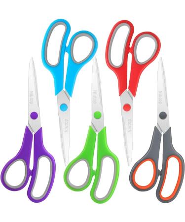 Scissors Bulk Set of 5-Pack Niutop 8" Multipurpose Sharp Sewing Craft Fabric Scissors for Office Home High/Middle School Student Office Teacher Art Supplies Soft Comfort-Grip Right/Left Handles 5 Packs - Buy Online on GoSupps.com
