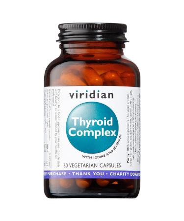 Viridian - Thyroid Complex - 60 Caps | Iodine & Selenium with Zinc Vitamin A Iron & B Vitamins | Normal Thyroid Function Reduction of Tiredness & Fatigue | Nutritionist Formulated