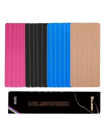Kinesiology Band 20Pcs Kinesiotapes Stripes Precut elastic athletic band for oints support & muscle pain relief 5cm 25cm/trip cotton waterproof sports band (mix-4) mixed color 20PCs