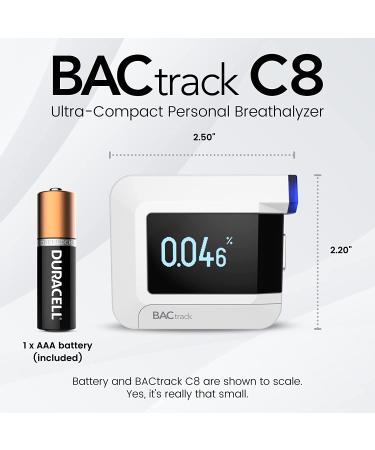 BACtrack C8 Personal Breathalyzer | Professional-Grade Accuracy | Wireless Connectivity for iPhone and Android | Apple HealthKit Integration - Buy Online on GoSupps.com