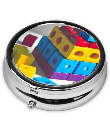 Colorful 3 Compartment Round Pill Box Portable Travel Organizer for Medications | International Shipping Available - Buy Online on GoSupps.com