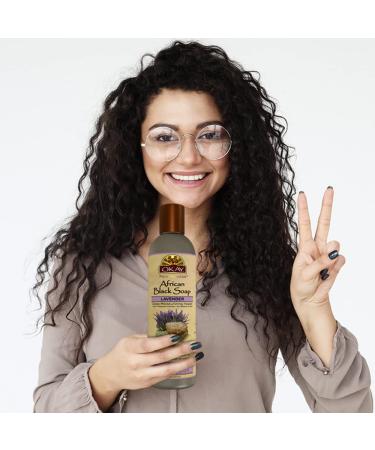 Okay African Black Soap Liquid - Silver & Lavender | 8 Fl Oz - Natural Skincare - Buy Online on GoSupps.com