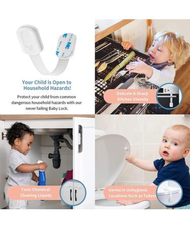 Premium Child Safety Locks - 6 Piece Adjustable Baby Cabinet Protection Set for Home Safety - Buy Online on GoSupps.com