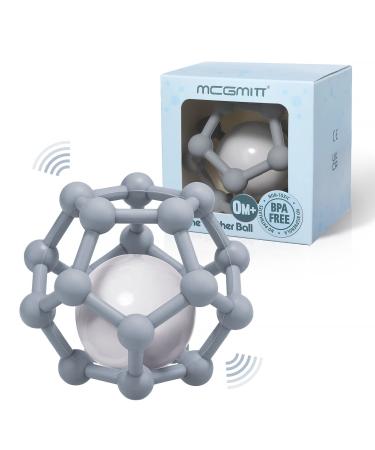 MCGMITT Teething Toys for Baby - Baby Rattle Teething Ball Toys for Babies 3 6 9 12 Month to Grab and Chew Soft Silicone Sensory Teether Balls Shaker Toy Gifts for Newborn Infants (Grey) Rattle Style-AGrey - Buy Online on GoSupps.com