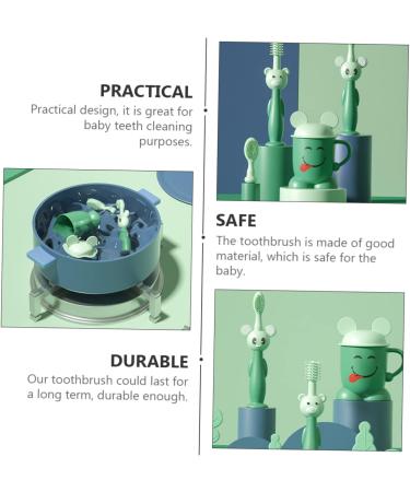 FRCOLOR Toddler Toothbrush Set - Soft Toothbrush & Brushing Cup for Kids - Perfect for Baby Oral Care & Training Deciduous Teeth - Buy Online on GoSupps.com