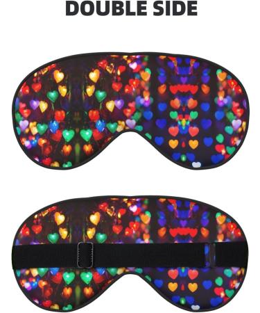 Romantic Reds Heart Print Unisex Sleep Mask | Double-Sided Eye Mask for Sound Sleep & Skin Care | Black - Buy Online on GoSupps.com