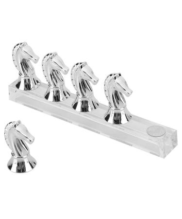Premium Horse Head Nail Tip Exercise Stand with Magnet | Acrylic DIY Nail Art Display & Wrong Nail Support Holder (Silver) - Buy Online on GoSupps.com