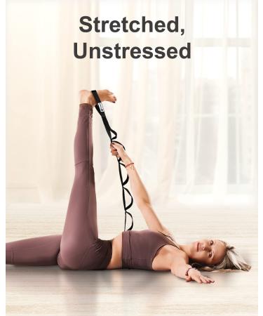 Tumaz Stretching Strap - 10 Loop Non-Elastic Yoga Strap for Home Workouts - Physical Therapy, Yoga, Pilates - Extra Thick, Durable, Soft - Original Black - Buy Online on GoSupps.com