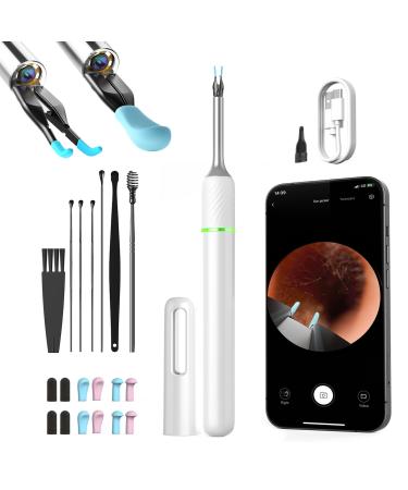 Ear Wax Removal Kit Ear Camera 1920P FHD WiFi Wireless Ear Cleaner with 6 LED Light Ear Cleaner with Ear Pick & Tweezers 3.2mm Visual Ear Otoscope Endoscope for iOS Android Adults Kids Pets Note5 White