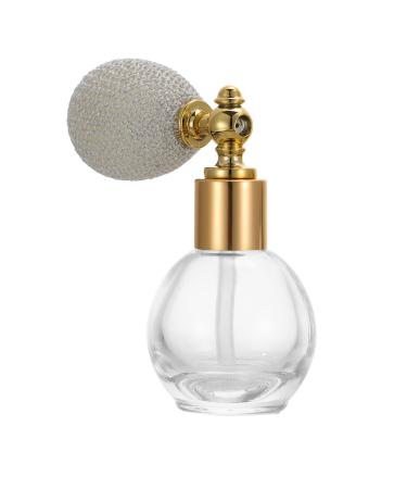 Beaupretty Glass Spray Bottles Vintage Makeup Clear Empty Glass Perfume Bottles: 10ML Refillable Vintage Crystal Perfume Spray Bulb for Women Makeup Golden Vintage Bottles Portable Nebulizer Golden2