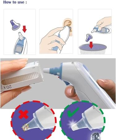 100 PCs Brown Fever Thermometer Protective Caps - Disposable Ear Thermometer Caps | Replacement for Thermoscan & Ear Thermometers - Buy Online on GoSupps.com