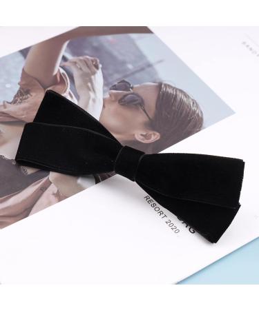 Yheakne Black Velvet Bow Hair Clip | Satin Barrette Headwear for Women & Girls | Winter Hair Accessory Gift - Buy Online on GoSupps.com