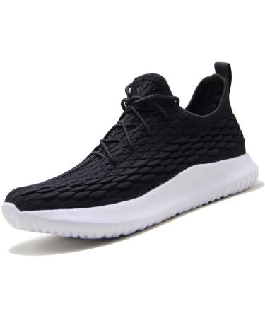 CAMVAVSR Men's Sneakers Fashion Lightweight Running Shoes Tennis Casual Shoes for Walking 10 B-black Squama