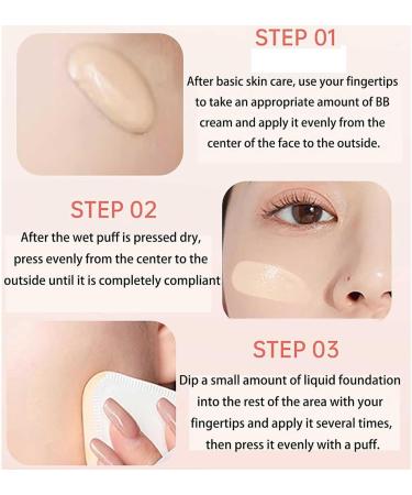 VC Flawless BB Cream Water Light Flawless BB Cream Moisturizing Liquid Foundation 3-in-1 Makeup Cream Light Flawless Skincare BB Cream Skin Care Makeup Hydrating Foundation for All Skin (#01 Ivory) - Buy Online on GoSupps.com