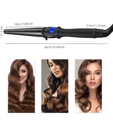 CkeyiN 25-32mm Curling Wand Iron for Long & Short Hair | Adjustable Heat with LCD Screen & Glove | Automatic Shut-Down | 24-31mm - Buy Online on GoSupps.com