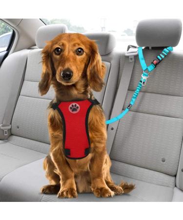 SlowTon Dog Seat Belt 2 Pack Pet Car Seatbelt Headrest Restraint Adjustable Puppy Safety Seat Belt Reflective with Elastic Bungee Connect with Dog Harness in Vehicle for Travel Daily Use(Light Blue) Light Blue Headrest + Clip (Dual Restraint) - Buy Online on GoSupps.com