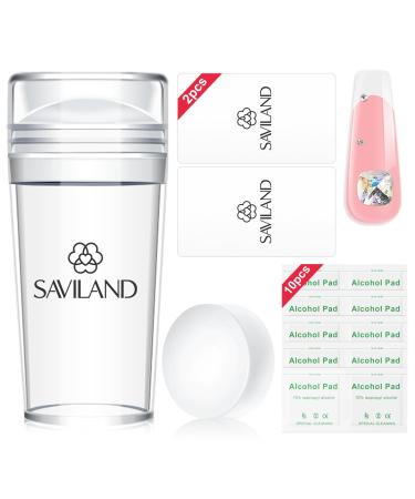 Saviland nail stamp set french nail art stamper kit with 2 clear silicone and 2 scraps nail stamp Tool set silicone jelly nails tools for nail polish nail tips french diy manicure 1a-nail art stammer - Buy Online on GoSupps.com