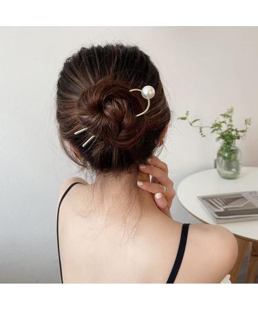 3 Pack Pearl U Shape Hair Fork Sticks - Wedding Bridal Hair Styling Tool for Buns & Chignon - Women & Girls Hair Accessories - Buy Online on GoSupps.com