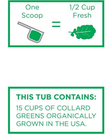 KOYAH Organic USA Collard Greens Powder | Freeze-Dried Whole-Leaf | Equivalent to 15 Cups Fresh - Buy Online on GoSupps.com