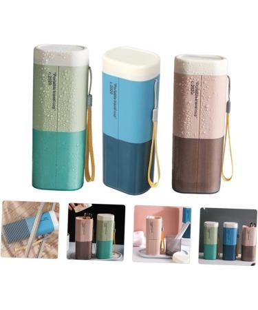 Plafope Travel Toothbrush Storage Box - 3-Piece Set with Toothpaste Holder & Travel Mug - Perfect for On-the-Go Oral Care - Buy Online on GoSupps.com