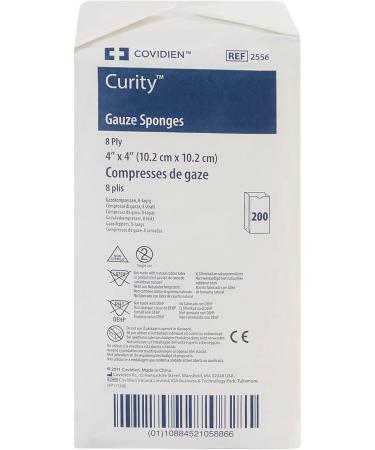 Buy 8904631 Curity Sponge Gauze - 100% Cotton 4x4" 8 Ply Bulk Pack of 200 - Covidien | International Shipping Available - Buy Online on GoSupps.com