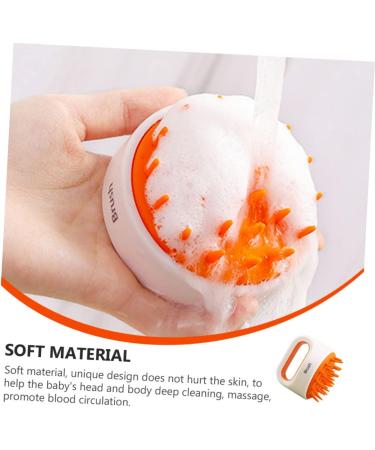 Frcolor Shampoo Massage Brush - Children's Hair Bathing Accessory Wet & Dry Head Skin Massager | 8x8x8.1cm Orange - Buy Online on GoSupps.com