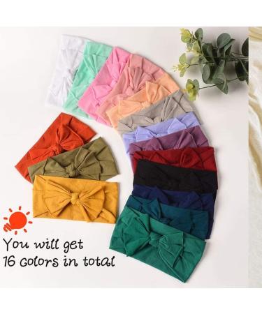 Nylon Baby Headband Hairband Elastic Bow For Baby Girl Newborn Toddler 16 Pieces Yoga Hair Bands - Buy Online on GoSupps.com