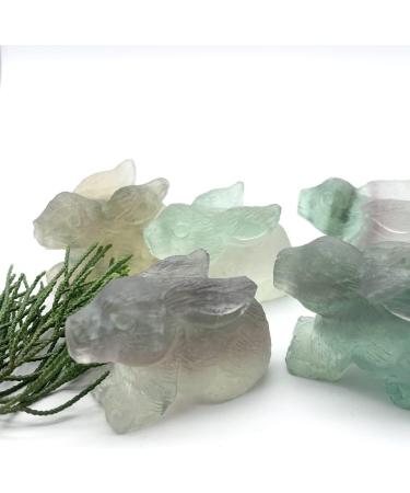 Natural Crystal Rough Specimen 1pc Natural Fluorite Rabbit Animals Crystal Stone Carved Figurine Stone Room DecorationCrystalsStone Home Goods - Buy Online on GoSupps.com