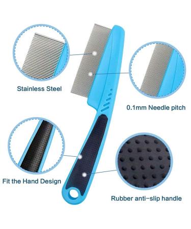 Aoche Pet Comb - 3 Pack Flea Comb & Tear Stain Remover for Dogs and Cats - Buy Online on GoSupps.com