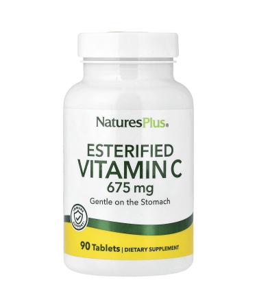 NaturesPlus Esterified Vitamin C - 675 mg 90 Tablets - Gentle on The Stomach - Vegetarian Gluten Free - 90 Servings