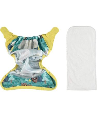 Close Pop-in Premium Bamboo Newborn Cloth Nappy - Soft & Absorbent Reusable - Bear Print - Aplix Fastener - Buy Online on GoSupps.com