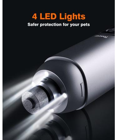 Toozey Dog Nail Grinder with LED Lights - Powerful Electric Nail Trimmer for Dogs & Cats - Buy Online on GoSupps.com