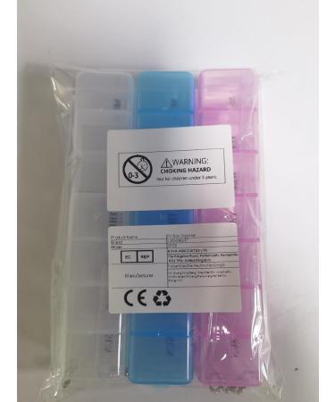 3-Piece Weekly Pill Box Organiser for Medication, Supplements, Vitamins - One-a-Day Dispenser with 7 Day Slots - Buy Online on GoSupps.com